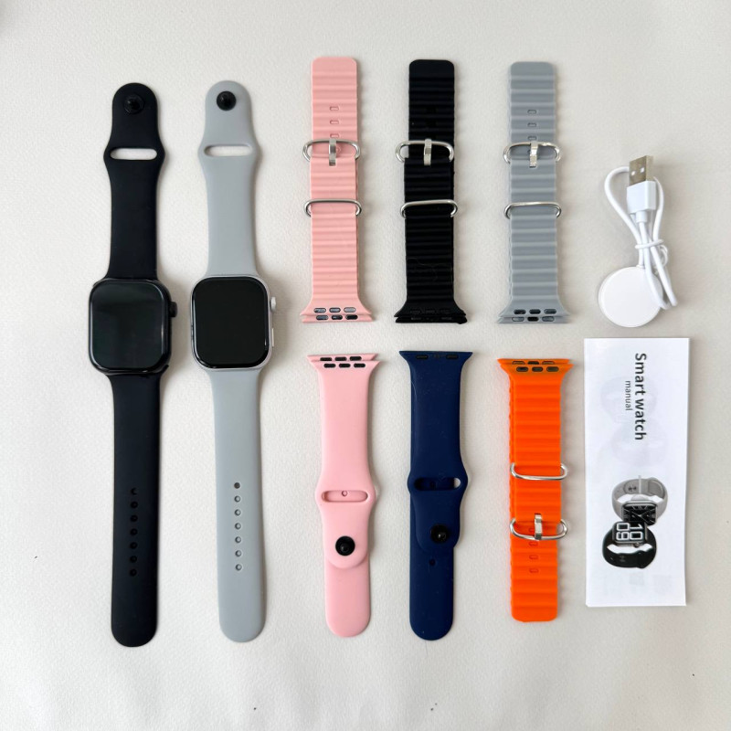 Розумний годинник Smart Watch 10 + 8 ремінців (Чорний) UA