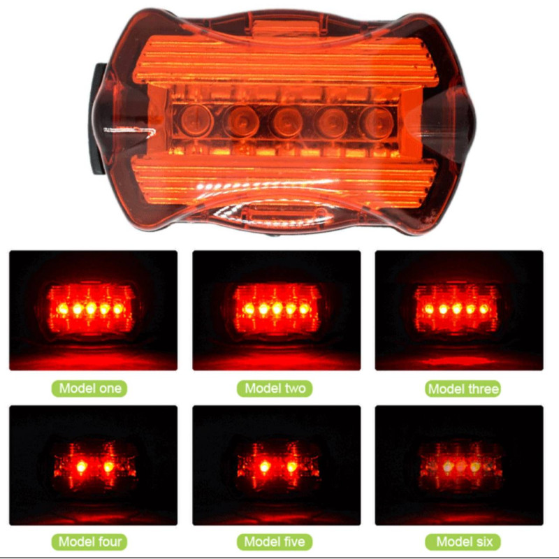 Велоліхтар STOP (red) 5LED 198/LC107 на батарейках